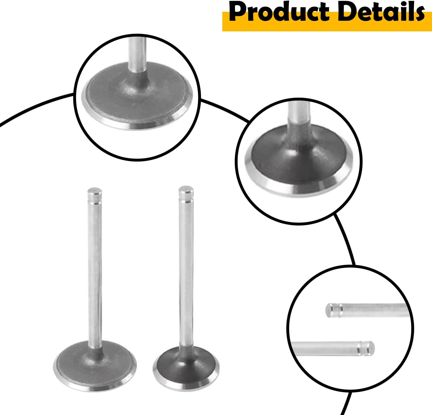 16Pcs Intake & Exhaust Valves Set Compatible with Chevy GMC Cadillac Hummer Isuzu 4.8L 5.3L 6.0L V8 LS Engines 2004-2014, Replace 12550457, 12550458, 12563063, 12563064, 12555906