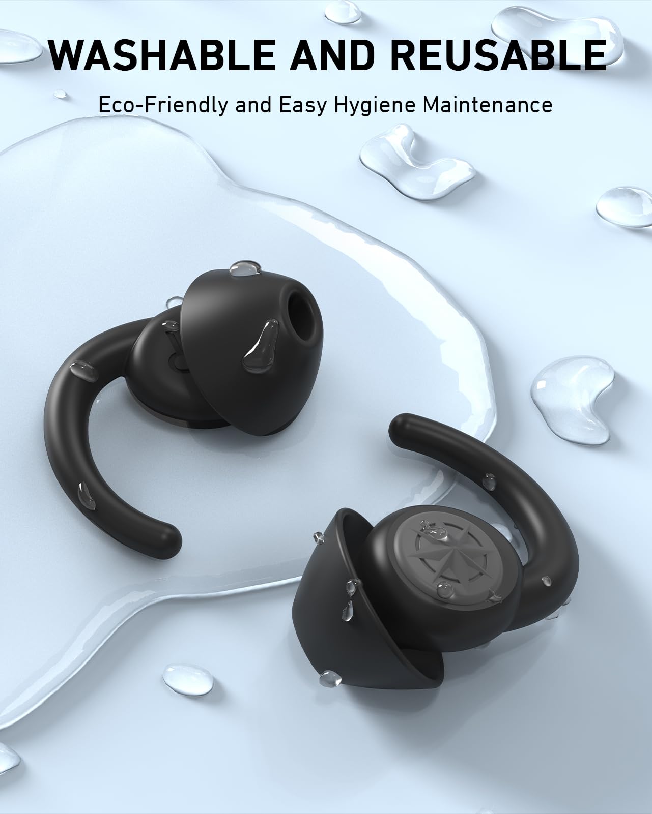 Ear Plugs For Sleeping Noise Cancelling Up To NRR40dB-Ultra Soft, Reusable Silicone Ear Plugs For Sleep Snoring Blocking, Side Sleepers-10 Ear Tips In XS/S/M/L/Double Layer Black - View #11
