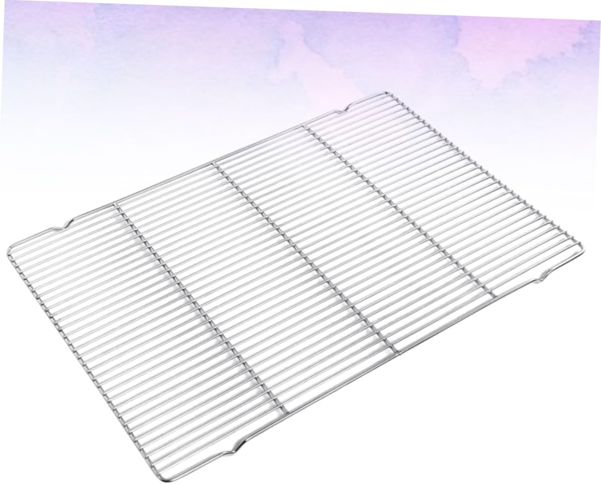 Stainless Steel Bbq Grill Cake Pan Multi-purpose Cooking Baking Rack for Bread Barbecue and More Durable Easy to Clean Kitchen Bakeware Silver