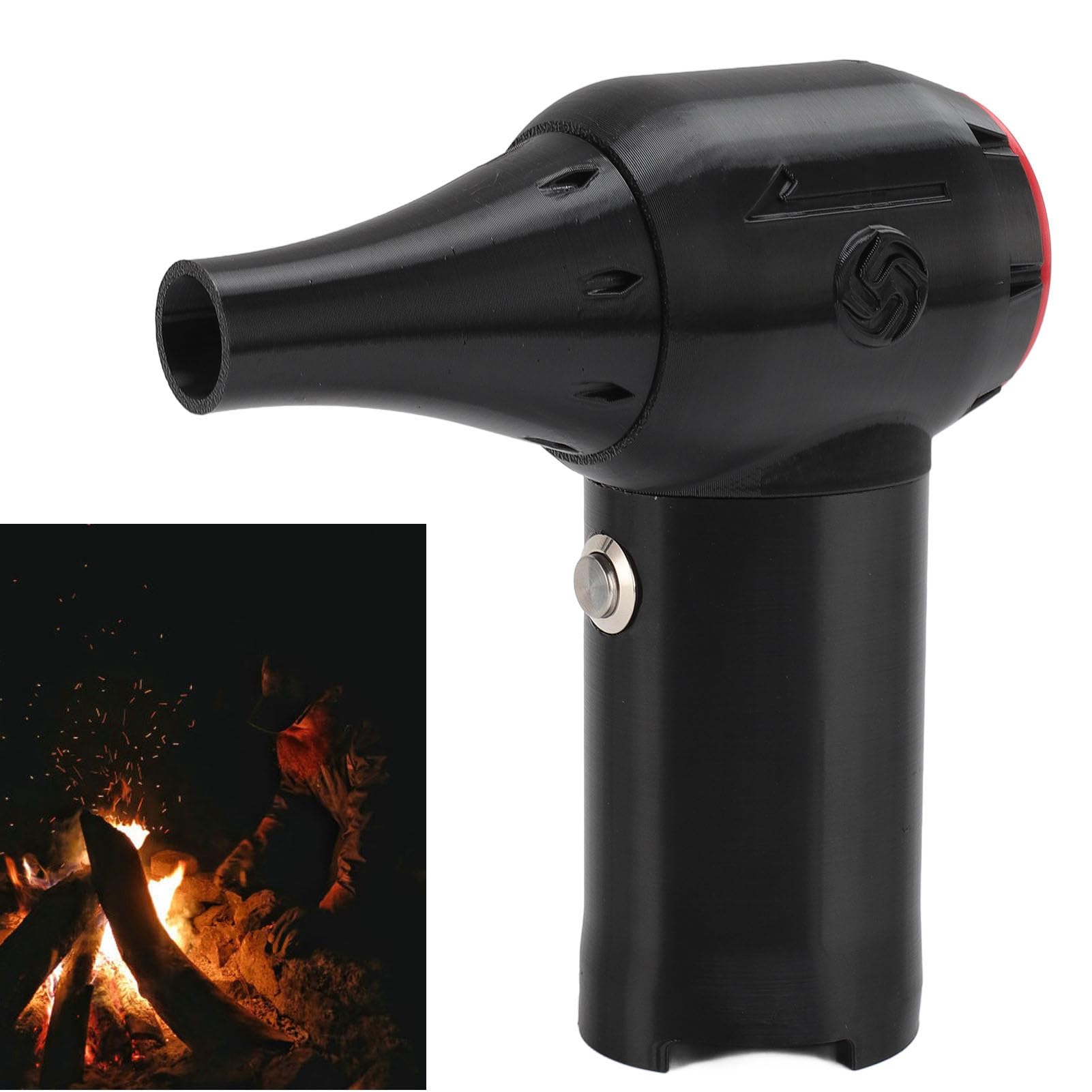 Pulitore ad aria elettrico, soffiatore ad aria secca a getto da 300.000 giri/min con motore brushless, soffiatore portatile da 2,2 libbre di spinta per batteria da 12 V, soffiatore (Nera)