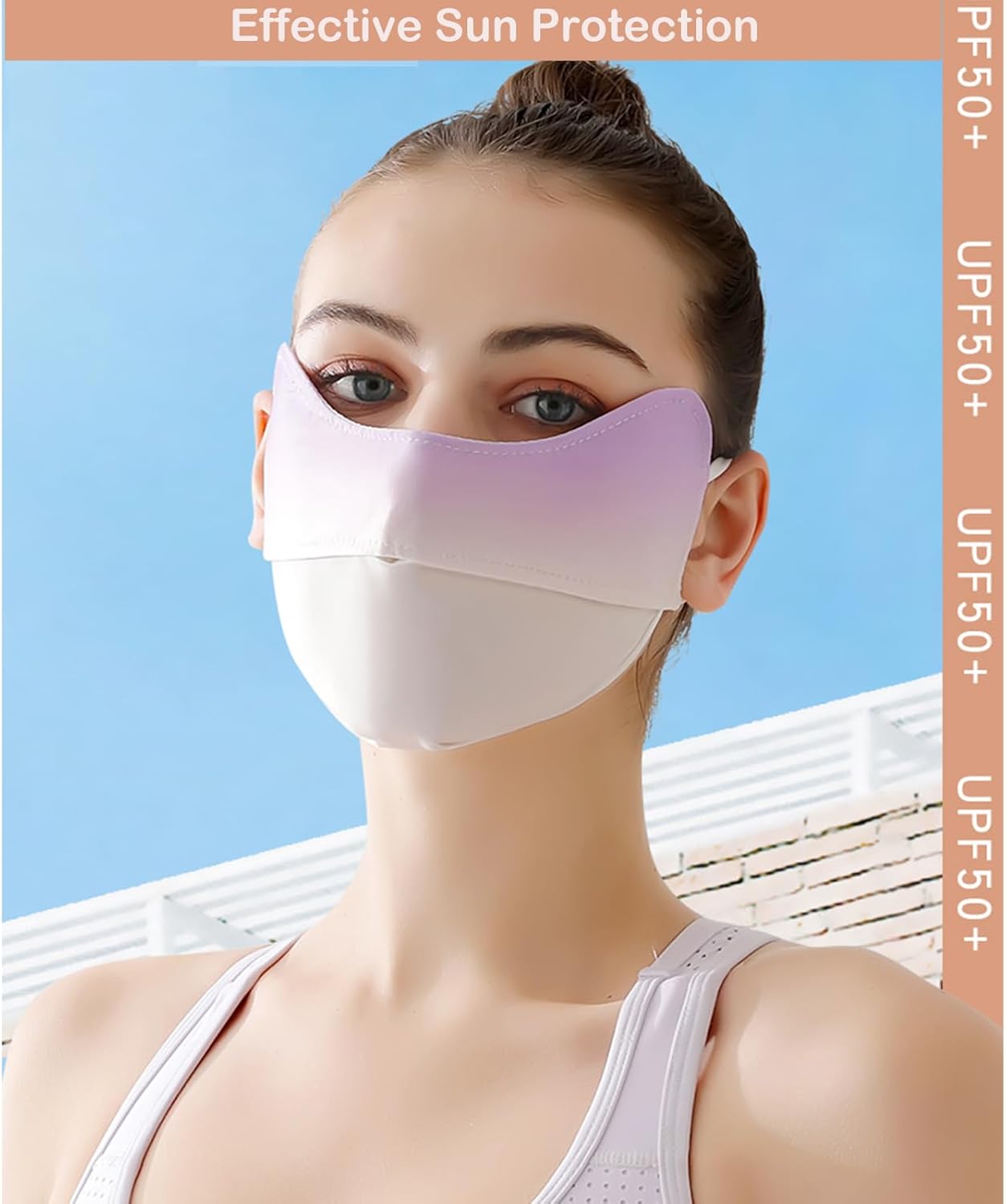 UV Face Mask, Sun Protection Face Mask, Sun Masks for Women, Ice Silk Cooling Breathable Face Cover, Washable Reusable - Image 4