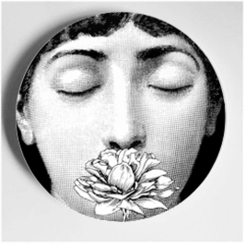MCWJ Piatto Decorativo da 6/7/8/10 Pollici Piatto da Parete per Atmosfera Piatto Artistico di Alta qualità Piatto da Vista Lina Ornamento in ceramica-PTVZ011_7 Pollici (17,5 cm)