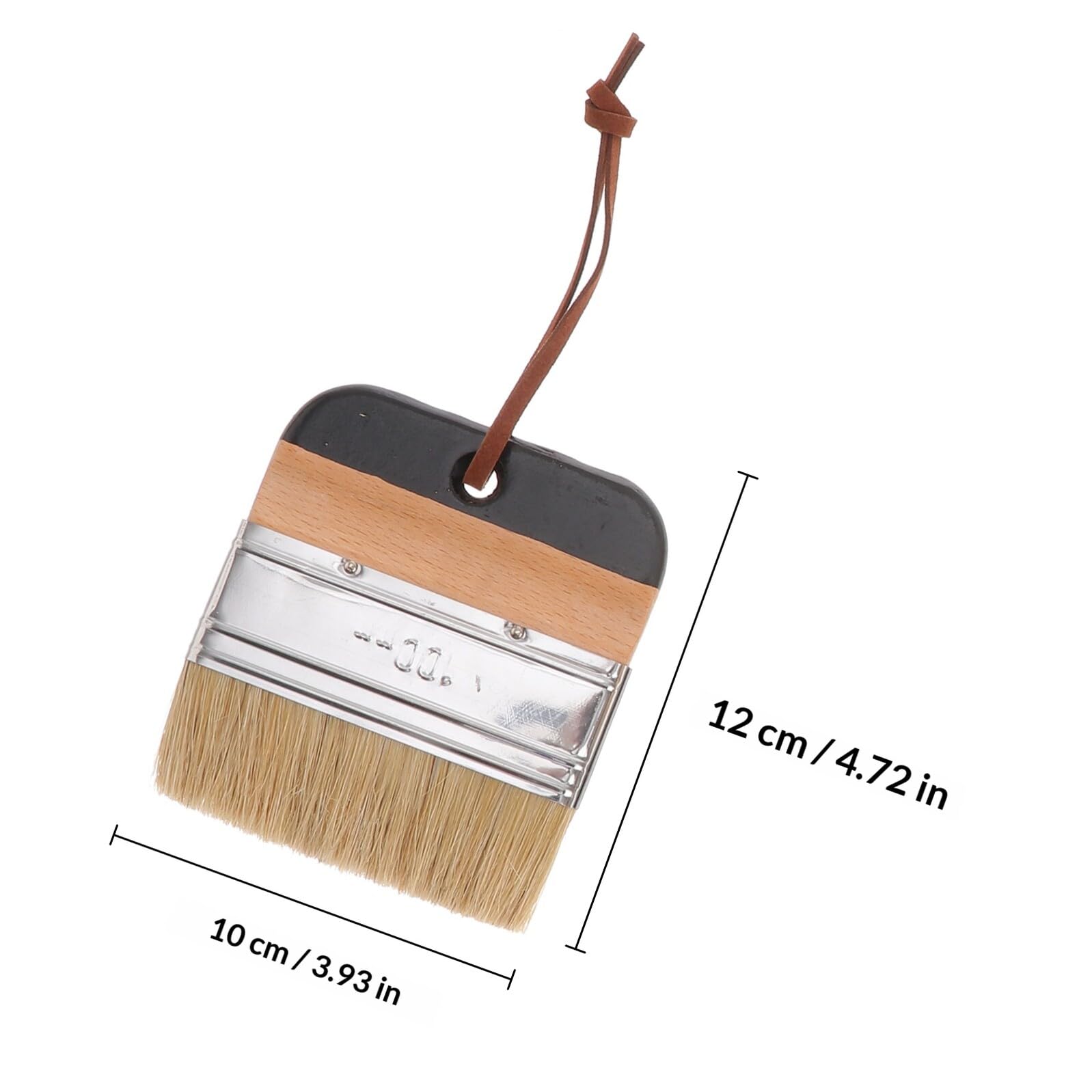 Zerodeko Set de Pinceaux Ronds en Bois Poils de Soie de Porc Lot de 5 Résistants et Adaptés pour Peinture sur Meubles et Tables, Lanières en Cuir Pratiques