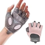 Workout Gloves for Men & Women – Fingerless Gym Gloves for Weight Lifting, Crossfit, Fitness, Exercise & Training with Silicone Grip Dots for Secure Hold & Palm Padding Protection