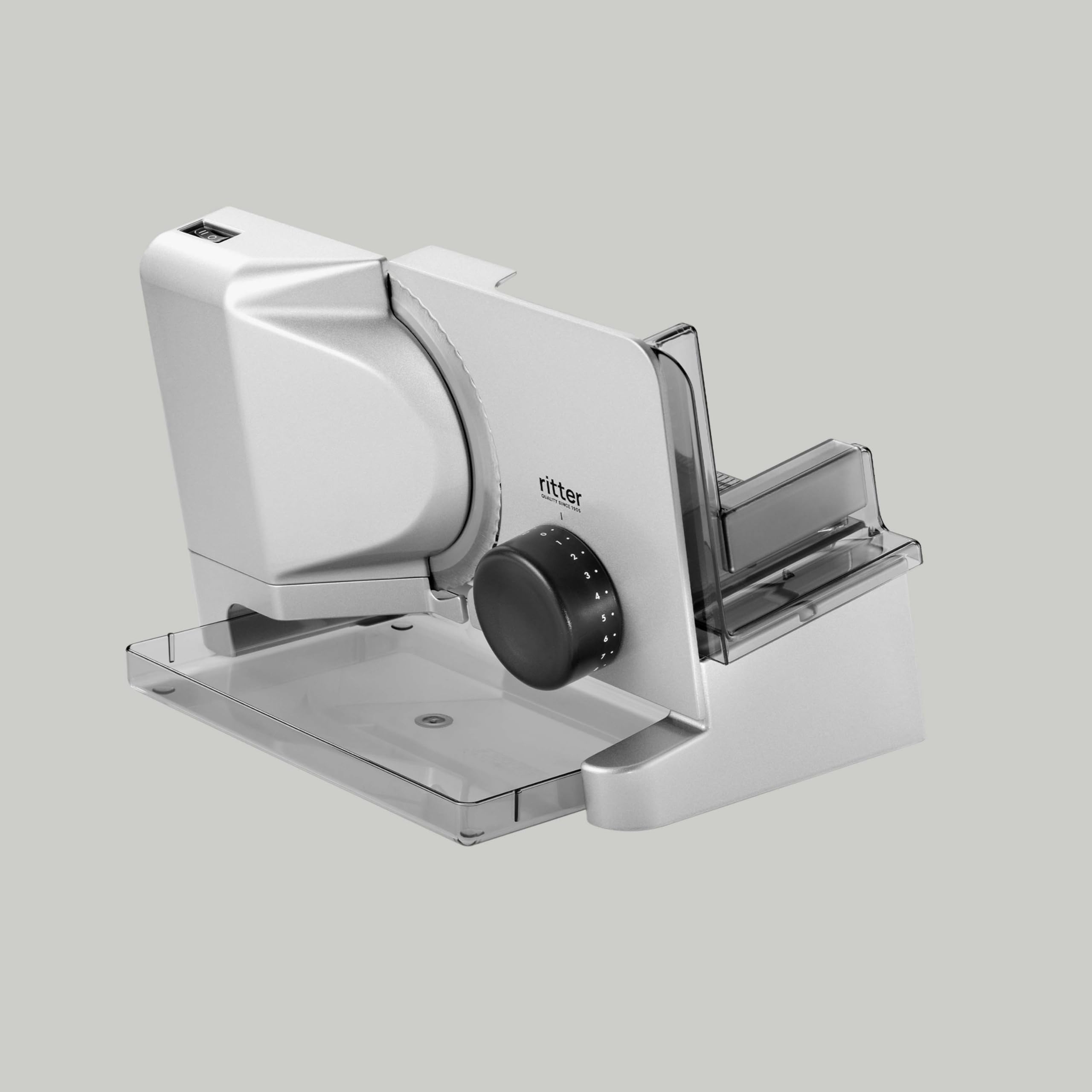 Ritter E 16 Elektrischer Allesschneider Brotschneidemaschine aus Metall ECO-Motor Made in Germany Silber