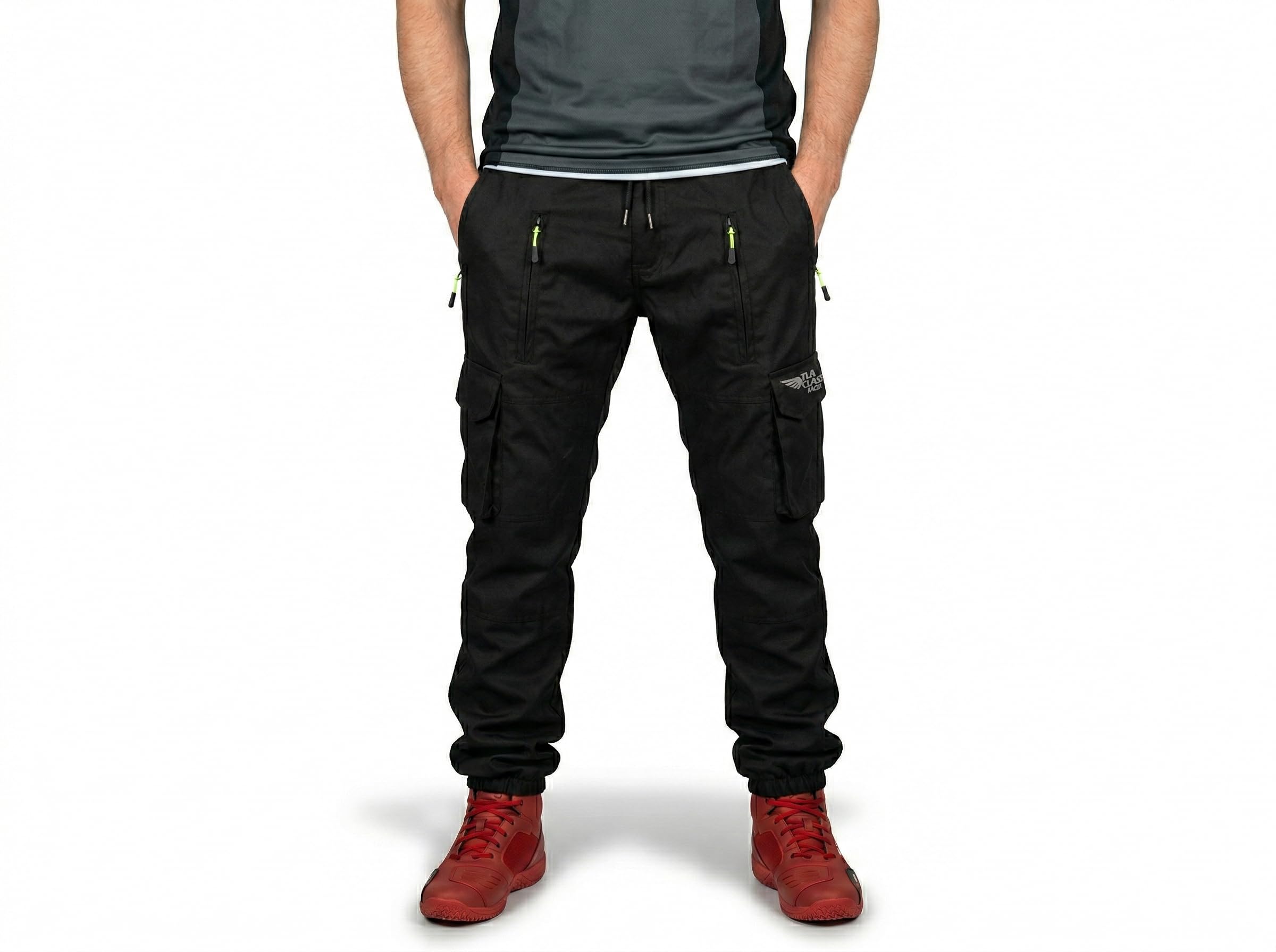 TLA Racer Pantaloni Moto, Protezioni CE, Rinforzi in Aramide. Taglie sino 6XL Uomo, Donna. Ampio Elastico in Vita, Coulisse con Lacci, Varie Tasche e Prese d’Aria. Pantaloni Moto, Scooter