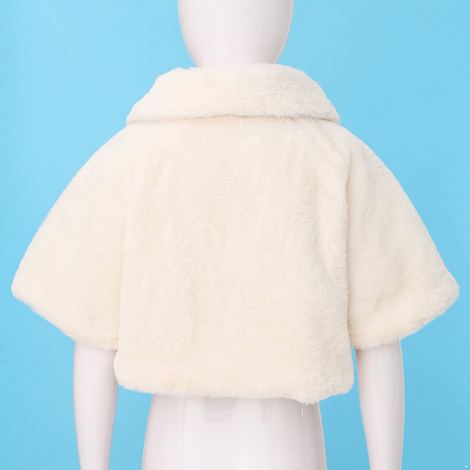 YiZYiF Cappotto in Finta Pelliccia Sintetica Giacca per Bambina Neonata Invernale Capispalla Giubbotto Largo a Maniche Lunghe con Pompon Elegante Mantello Poncho Outwear