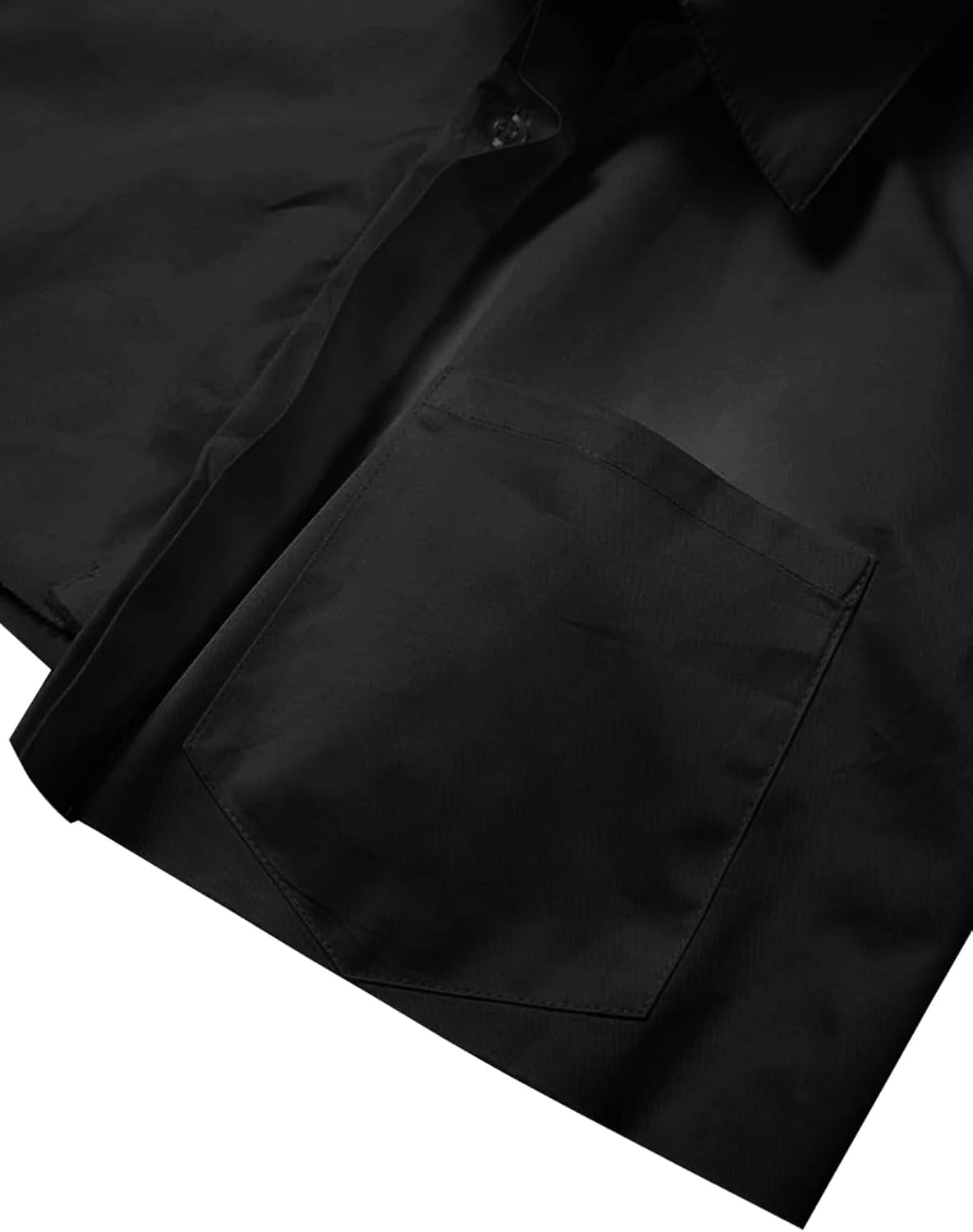 Women Cropped Button Down Shirt Asymmetric Hem Long Sleeve Collared Blouse Top - Image 5