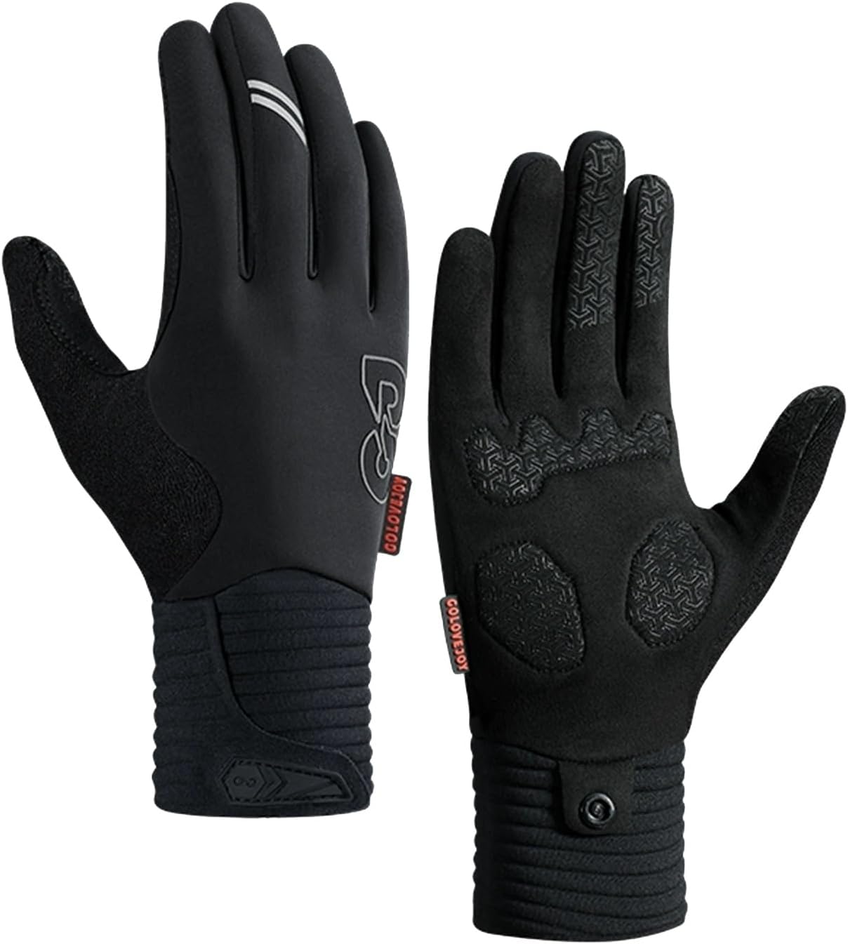 Gloves Winter Touch Screen Running Gloves, Thermal Gloves Cycling Gloves Lightweight Anti-Slip Driving Gloves (Color : Gray, Size : XXL)