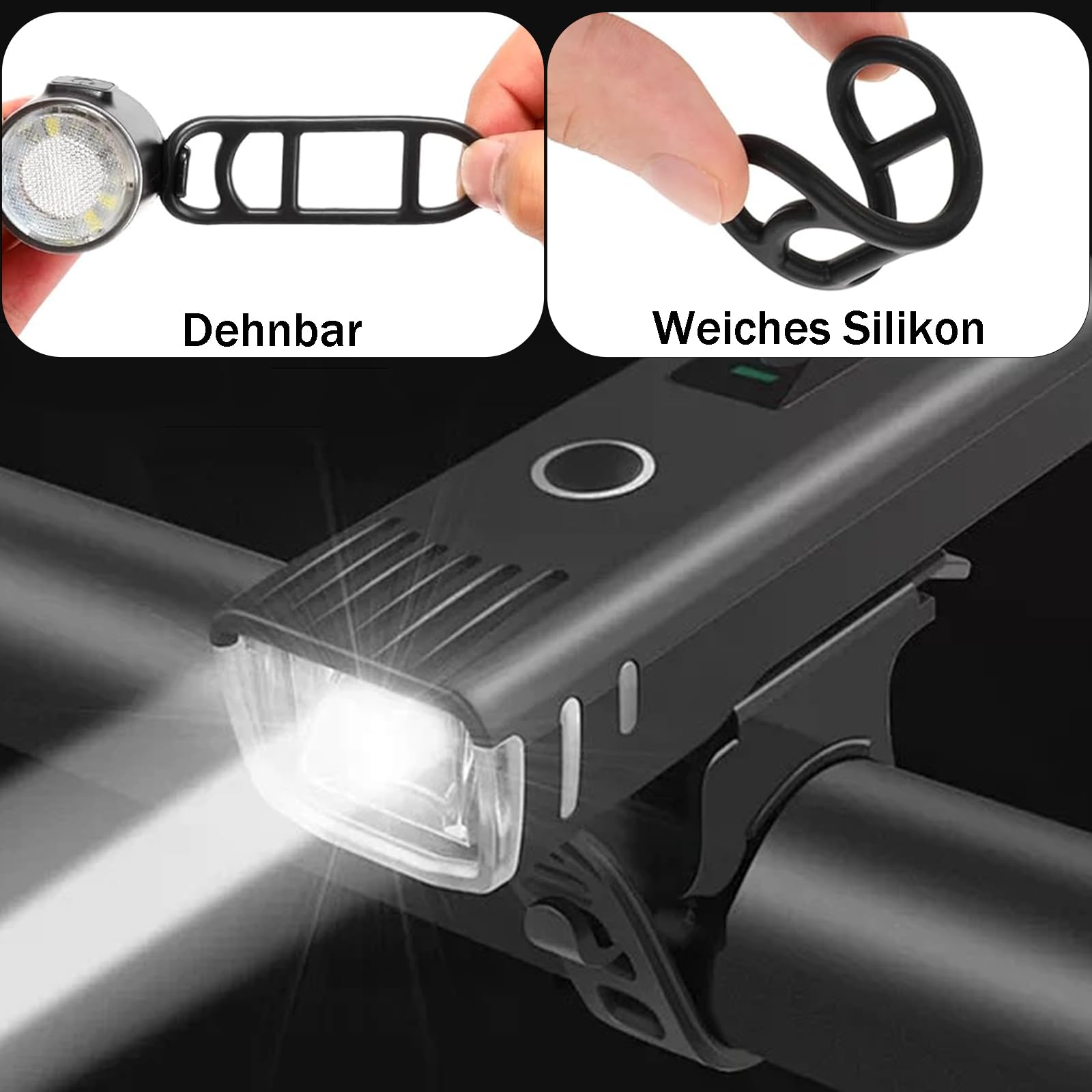 CONJURAIDE 34 Stück Fahrradlicht Gummiband, Fahrradlicht Halterung Gummi Bänder mit S Kleiner Haken Taschenlampe Befestigungsband Fahrrad Rücklicht Halterung Silikonband für Rücklicht Fahrrad LED Sport & Freizeit