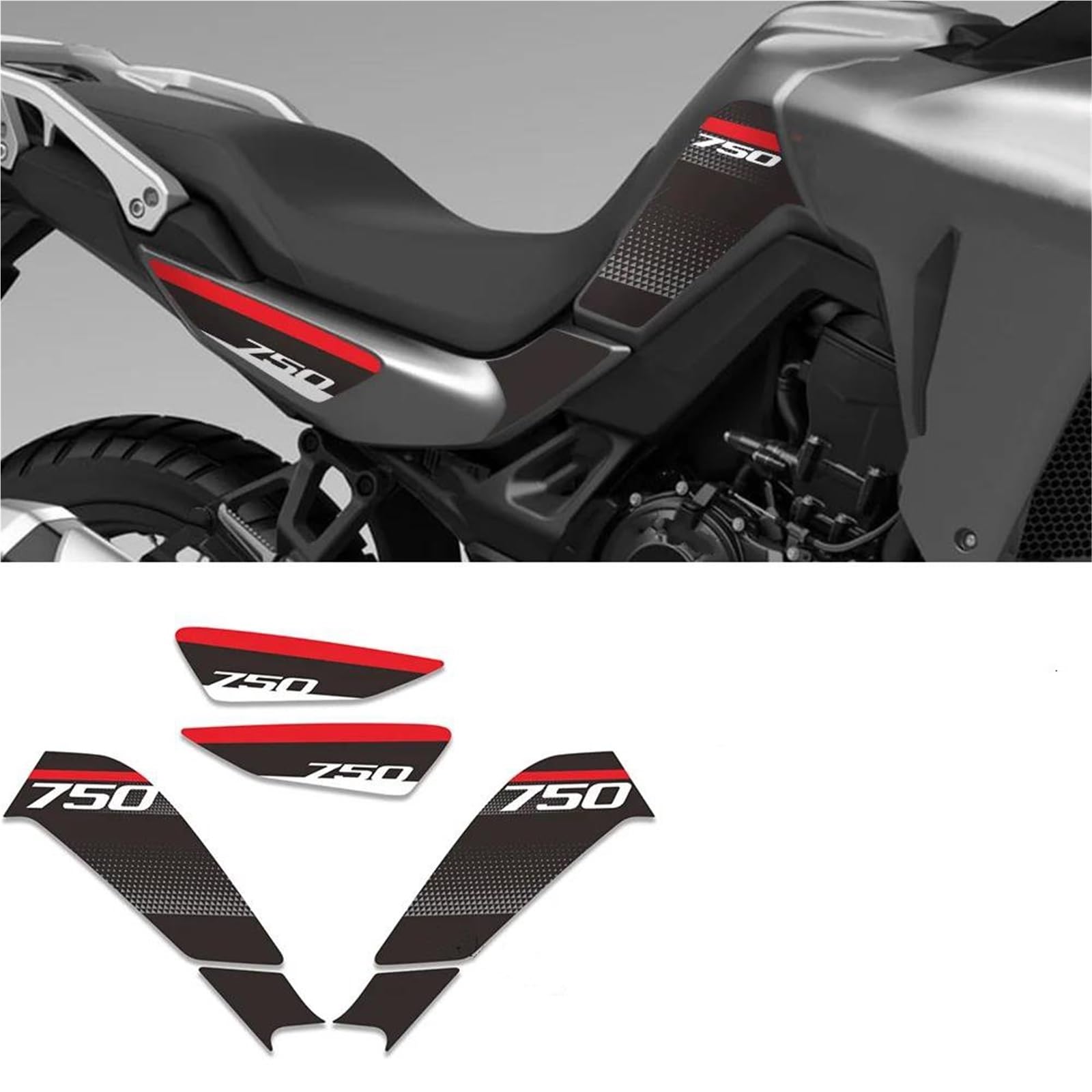 Adesivi per paraserbatoio Adesivi per Serbatoio Carburante Laterale Moto, Decalcomania Impermeabile per H&Onda Transalp 750 XL 750 Transalp AntiGraffio(X4)