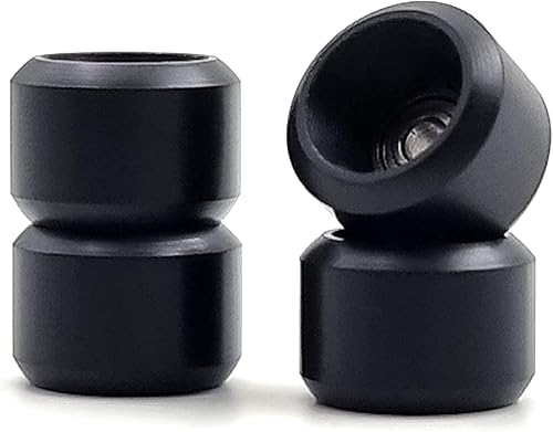 Miniatura 4 de SPITBOARDS Fingerboard Pro Wheels with Real Ball Bearings, Professional CNC Polyurethane Quality, Street Wheels Shape (Black)