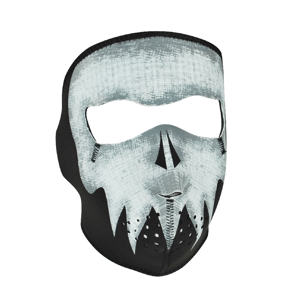 Balboa Full Mask ; Neoprene ; Glow-in-The-Dark ; Gray Skull - WNFM081G