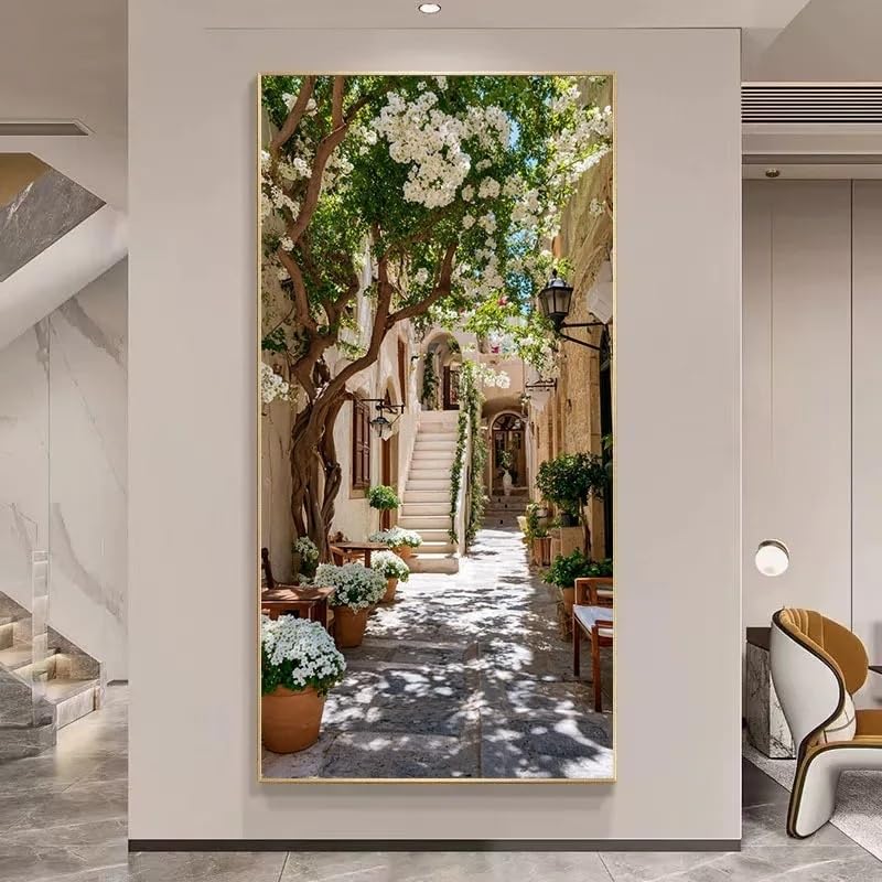 Tableau grand format fleurs blanches pour habiller un grand mur - 4
