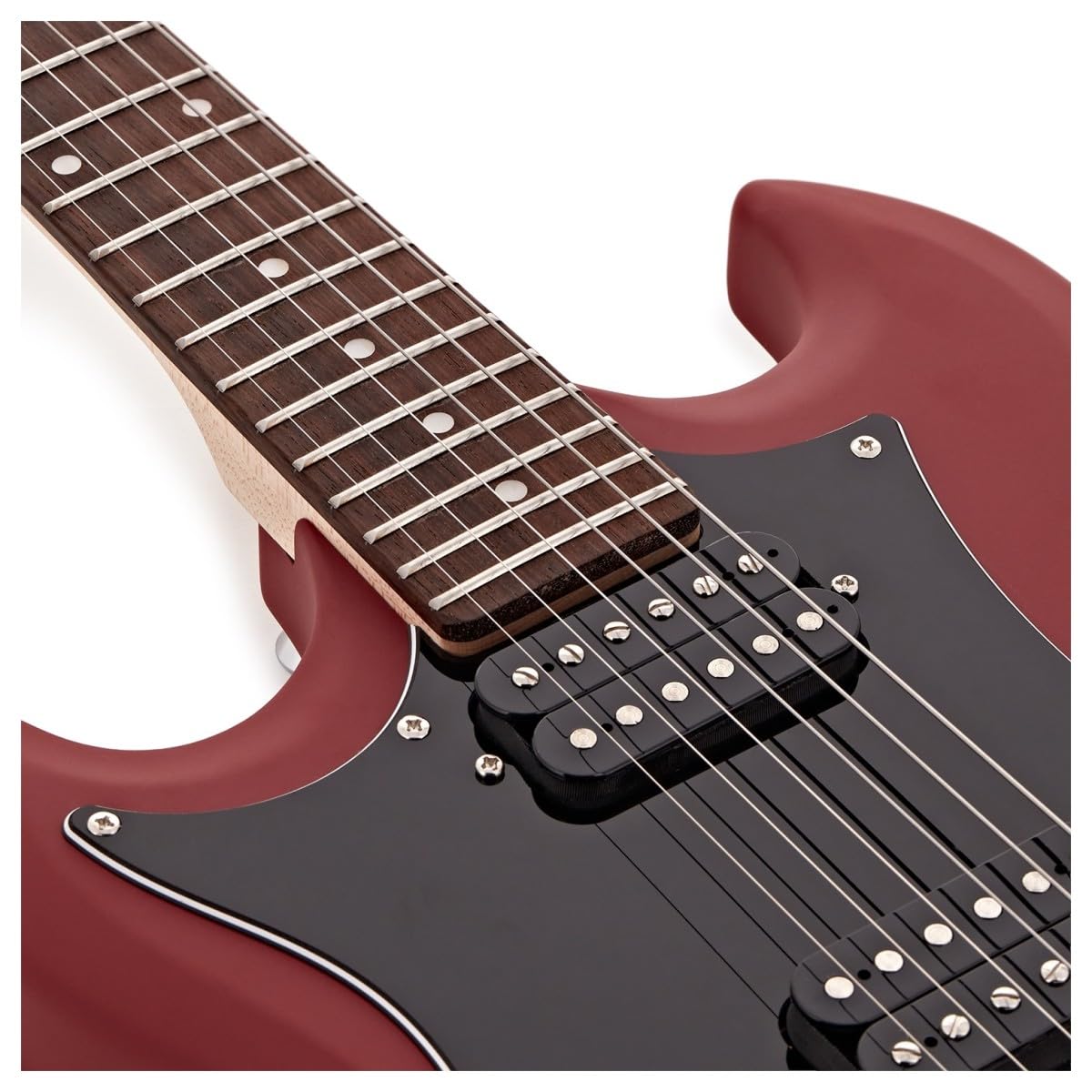 Chitarra Elettrica Brooklyn per Mancini + Ampli 15W, Rossa | Ampli Portatile con EQ 2 Bande e Uscita Cuffie, Manico Comodo e Corpo Leggero, Set Completo di Accessori Incluso