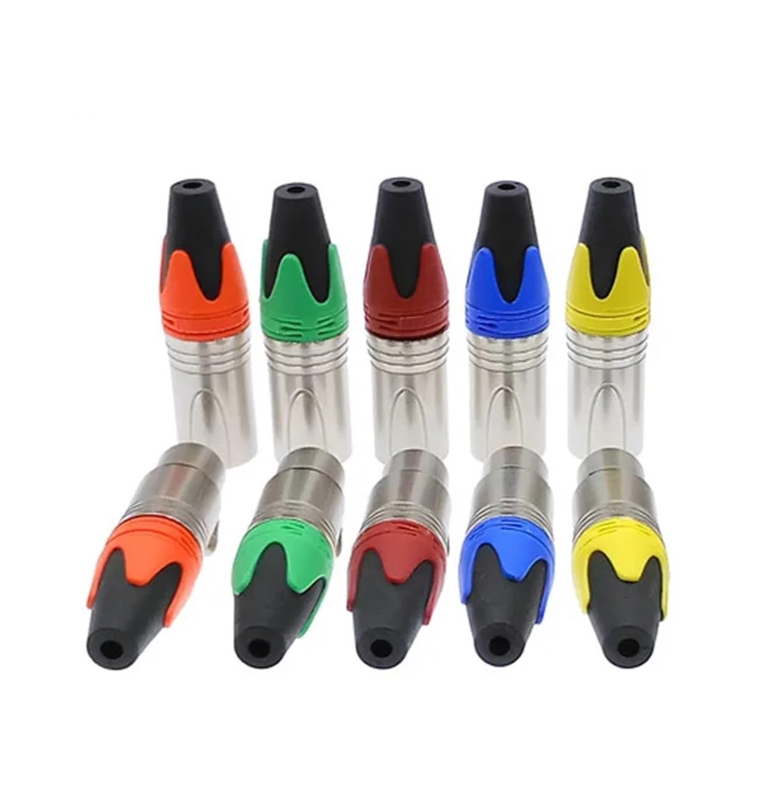 RAHBI Connecteur XLR noir argenté, prise Audio, prise de Microphone, connecteur de haut-parleur à 3 broches, connecteurs de micro de couleur mâle et femelle, 20 pièces/10 ensembles leisurely (Size :