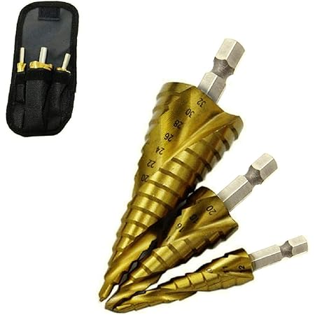 Amazon Co Jp ステップドリル スパイラル タケノコ ドリル 穴開け 木工 金工 旋盤 切れ味よく 3本セット スパイラルステップドリル Diy 工具 ガーデン