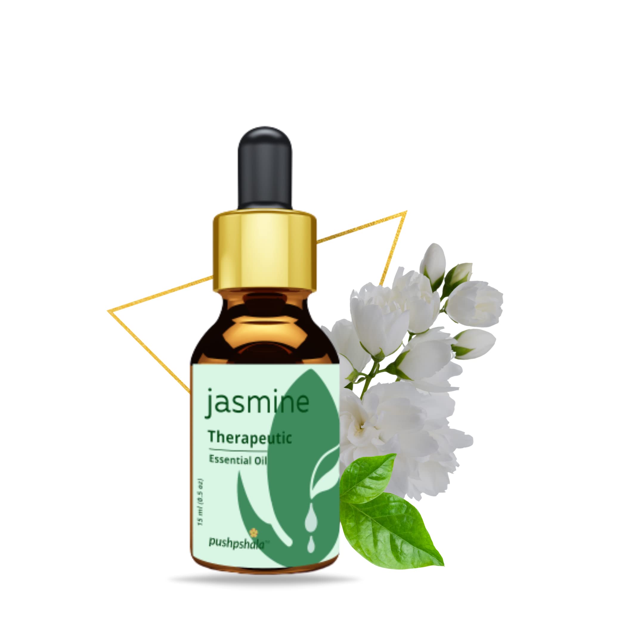 Pushpshala Jasmine Essential Oil, 100% Pure Undiluted for Aromatherapy, Diffusers, and Skin Care | Premium Therapeutic Grade (15 ML)