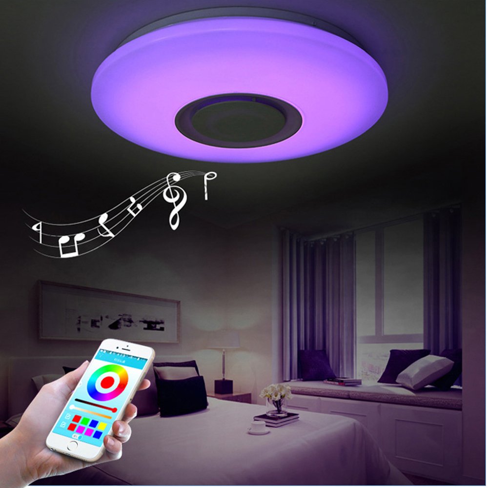 Lámpara de Techo LED con Control Remoto 24W para Sala de Estar
