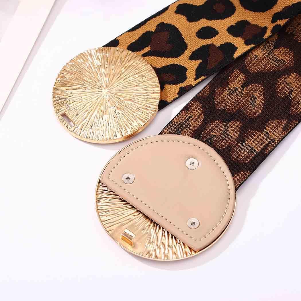 Yalice Wide Elastic Waist Belt for Women Thick Dresses Belts with Gold Buckle - Image 4