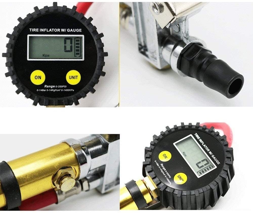 Medidor de presión de neumáticos de 0 a 150 PSI, resistente, inflador de neumáticos digital con manómetro, fácil de leer, presión de neumáticos con manómetro de aire, manómetro de presión de neumático