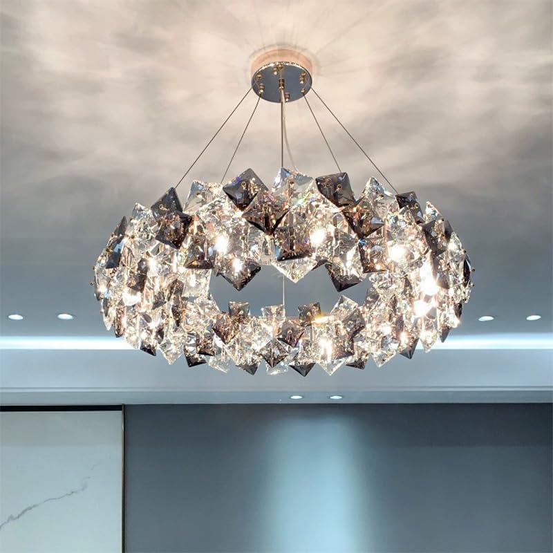 Lustre en cristal avec lampe décorative led pour un éclairage de salon