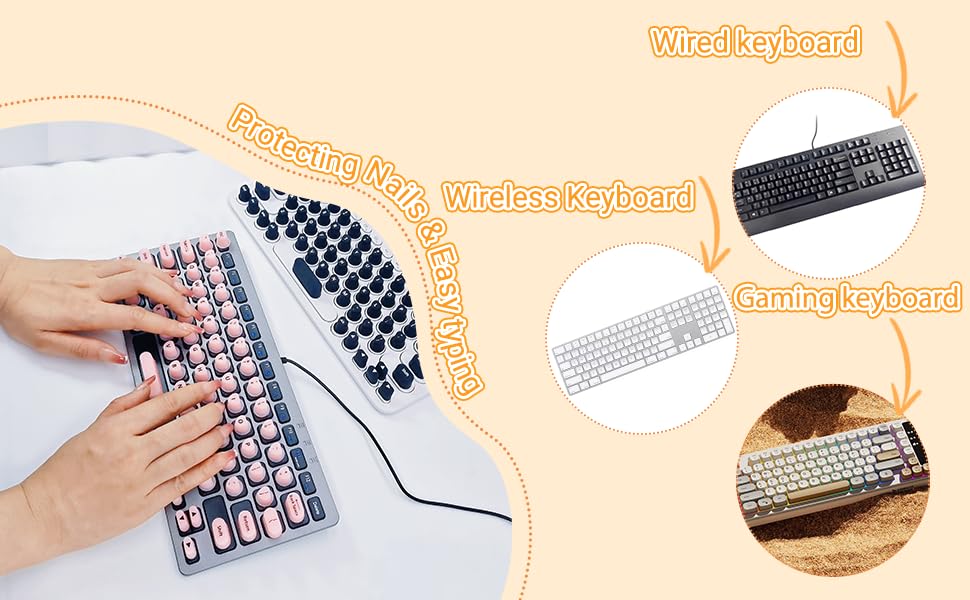 Amazon.co.jp: 文字付きロングネイル用隆起キーボードステッカー、再