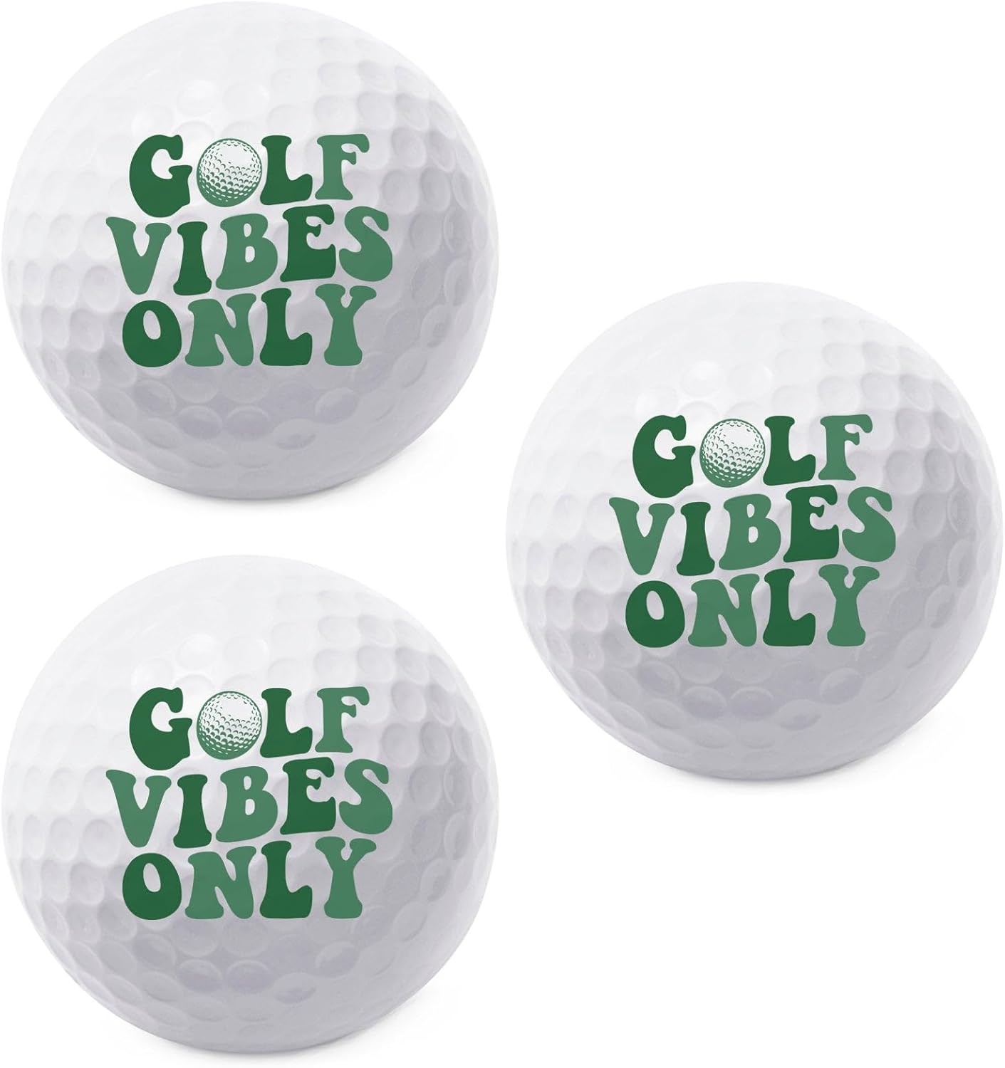 TEESANDTANKYOU Golf Vibes Only Golf Ball - Novelty Gift for Men Golfers and Dad