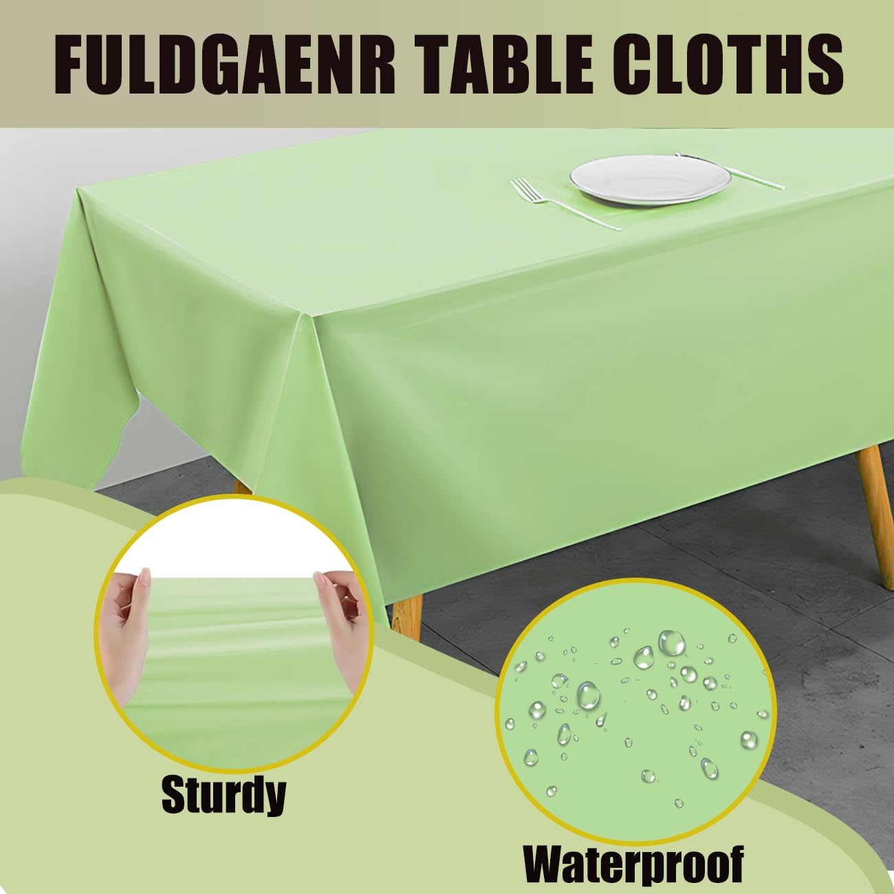 Lot De 6 Nappes Vertes | 137,2 X 274,3 Cm | Nappes En Plastique