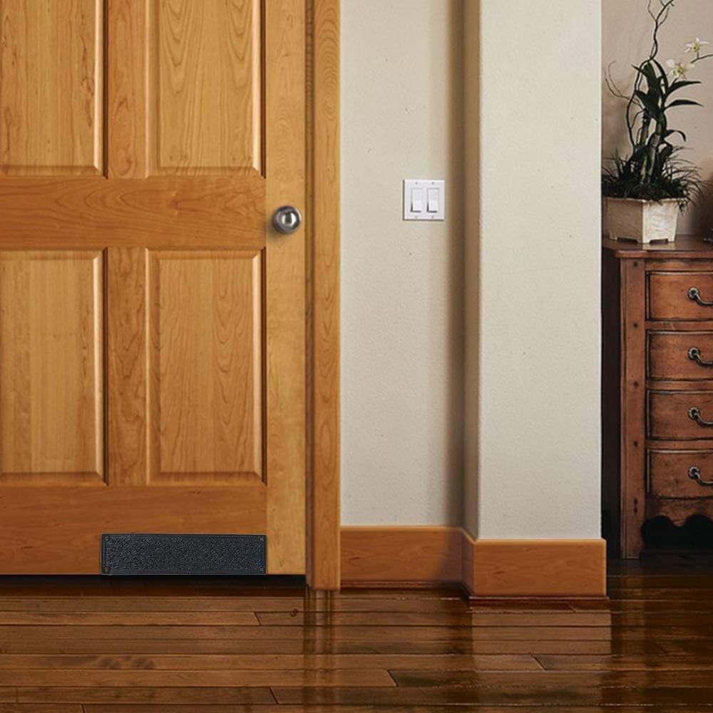 A29 Push Plate with Black Powder Coat Finish Heavy Duty Easy Installation Hardware | Single Unit | 11 1/4 inch Height X 2 3/4 inch Width