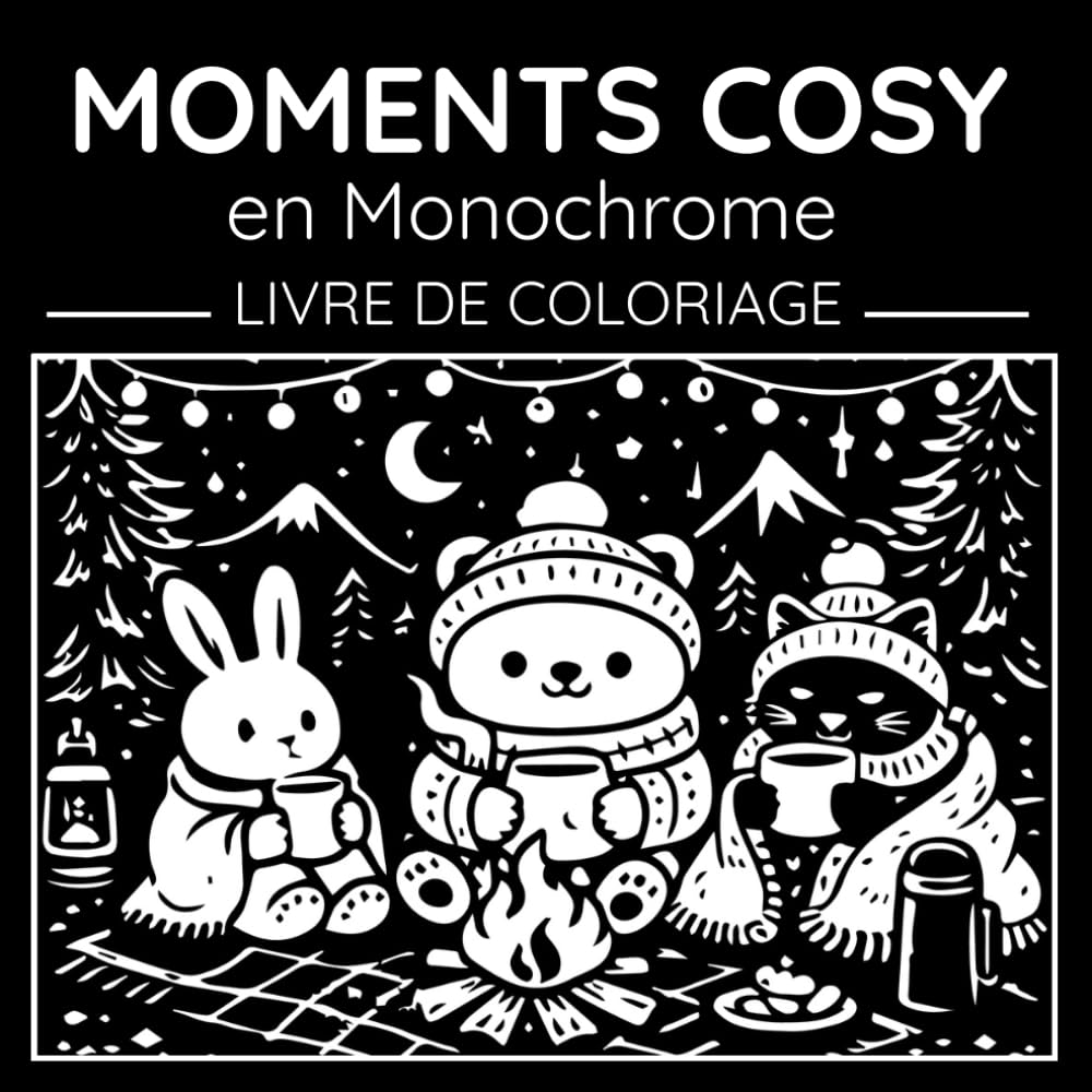 Moments Cosy en Monochrome – Livre de Coloriage: Scènes mignonnes et apaisantes pour la détente (Lea – Collection Détente)