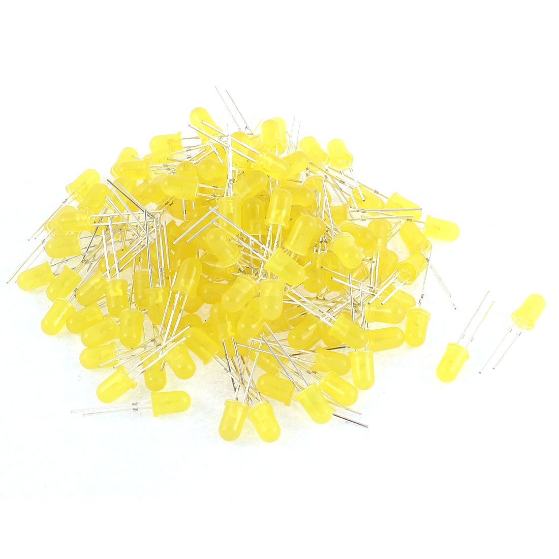 150pcs 5mm Diodes Tête Ronde Jaune Lumière Diffusée Diode Électroluminescente Schottky Diodes LED Ampoules