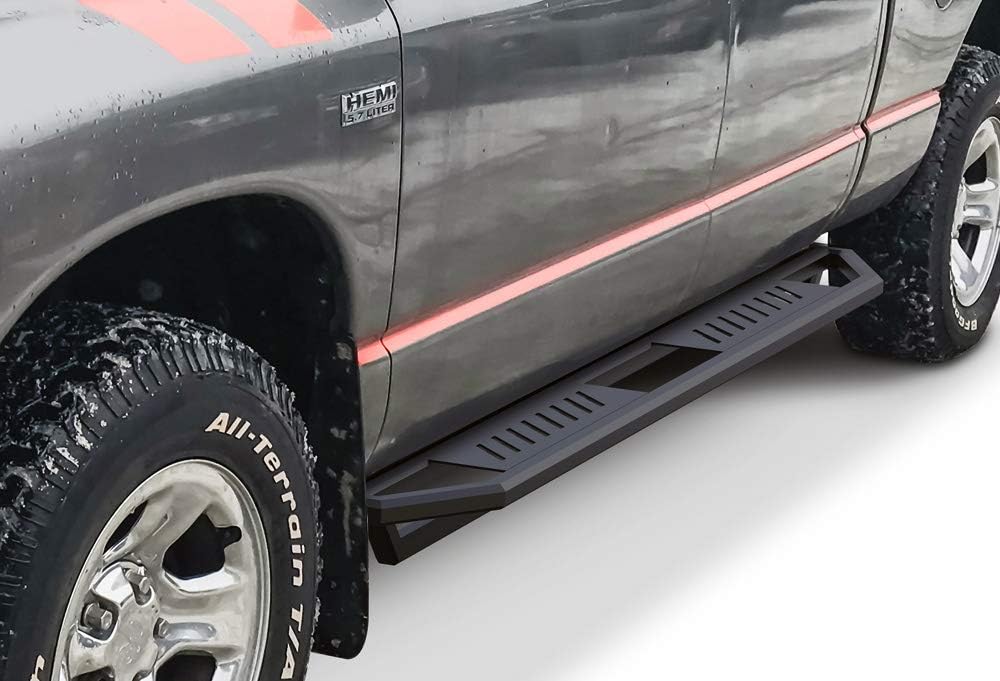 APS Running Boards 5in Black Compatible With Ram 1500 2009-2018 Regular Cab & Ram 2500 3500 2010-2025 Stainless Steel (Nerf Bars Side Steps Side Bars