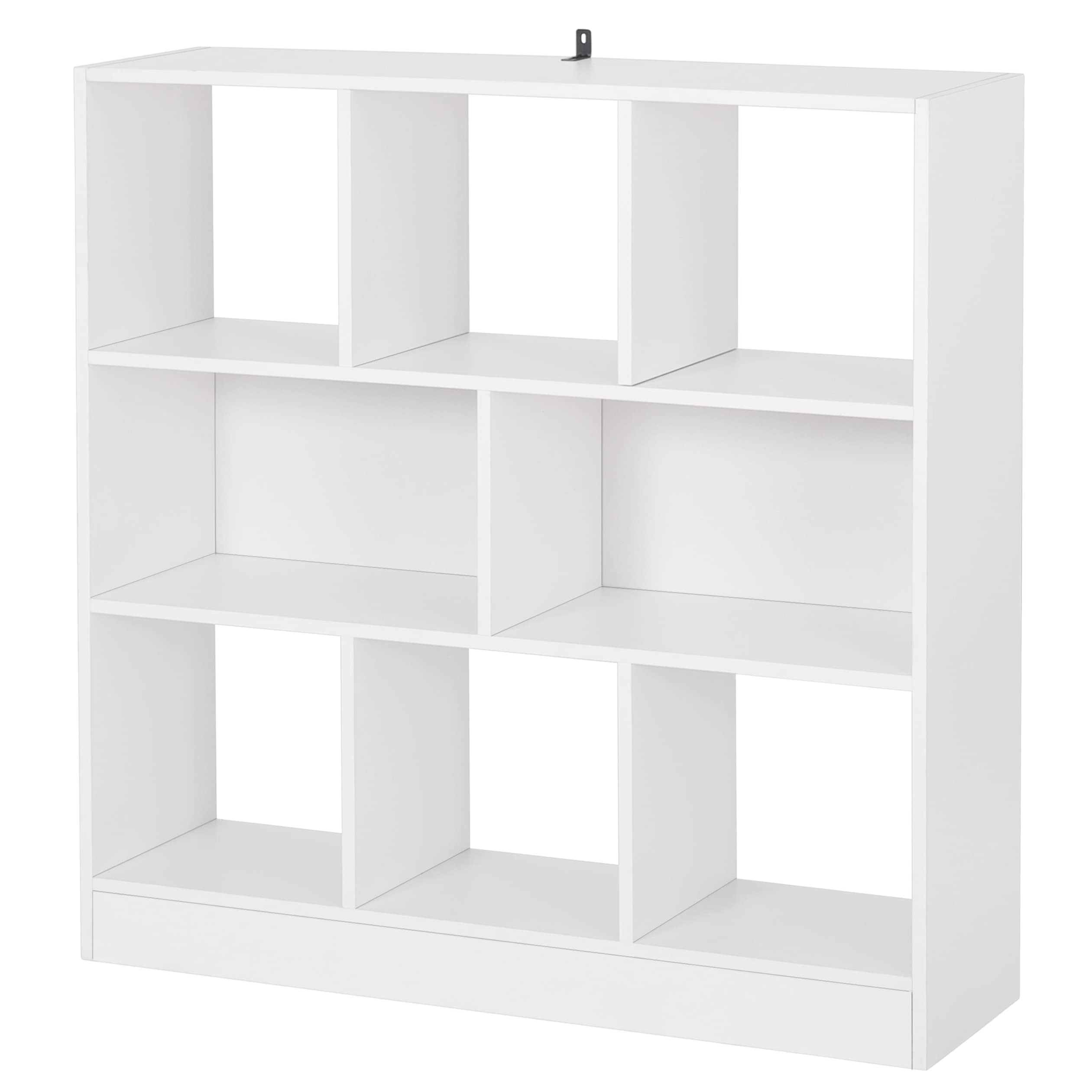 WOLTU Estantería para Libros de Estilo Nórdico Librería de Exposición Moderna Estante de Pared Decorativo para Sala de Estar, Oficina Gabinete para Archivos Libro CDs Plantas Blanco SK021ws
