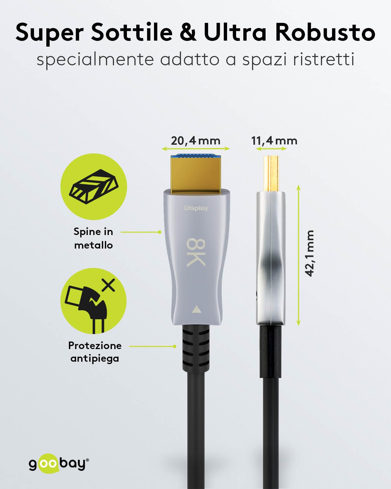 Goobay 65558 HdmI-Kabel 100 M Hdmi Typ A (standard) Schwarz - Grau (65565)