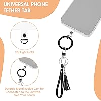 Vista 2 de simarro 6 piezas de cordón para teléfono con 6 anillos de resorte de metal, correa universal para teléfono, conector multifuncional para teléfono