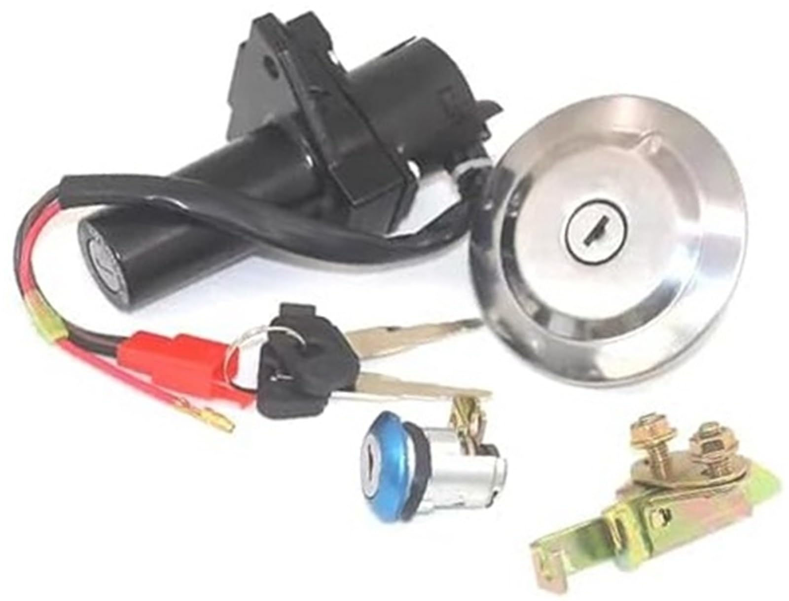 Szwaldaper One Color Auto Door Lock Latch Ignition Barrel, For Jym250 Ybr250 Ys250 Ys 250 Motorcycle Switch Lock Door Set Gas Fuel, For Tank Cap, For Seat, For Keys Cover