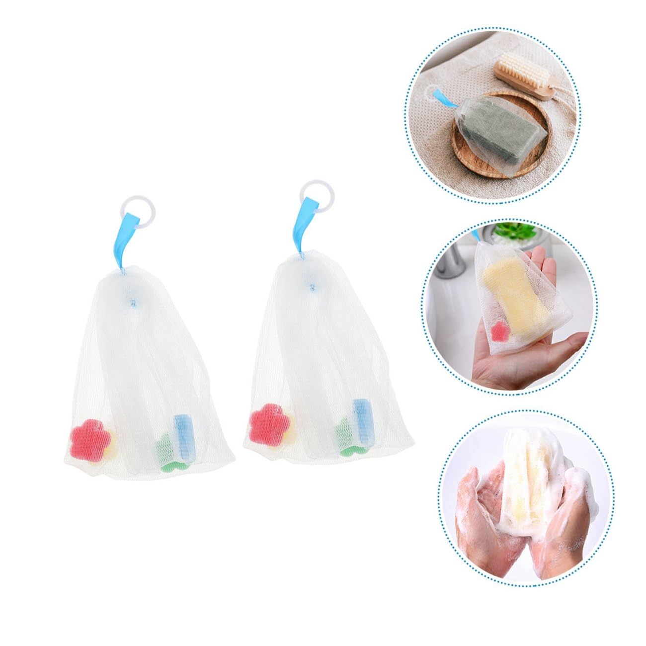 2Pcs Face Cleansing Foaming Nets Soap Saver Bags Portable Soap Pouches for Efficient Bubble Making for Facial Cleansing Lightweight and Convenient for Travel