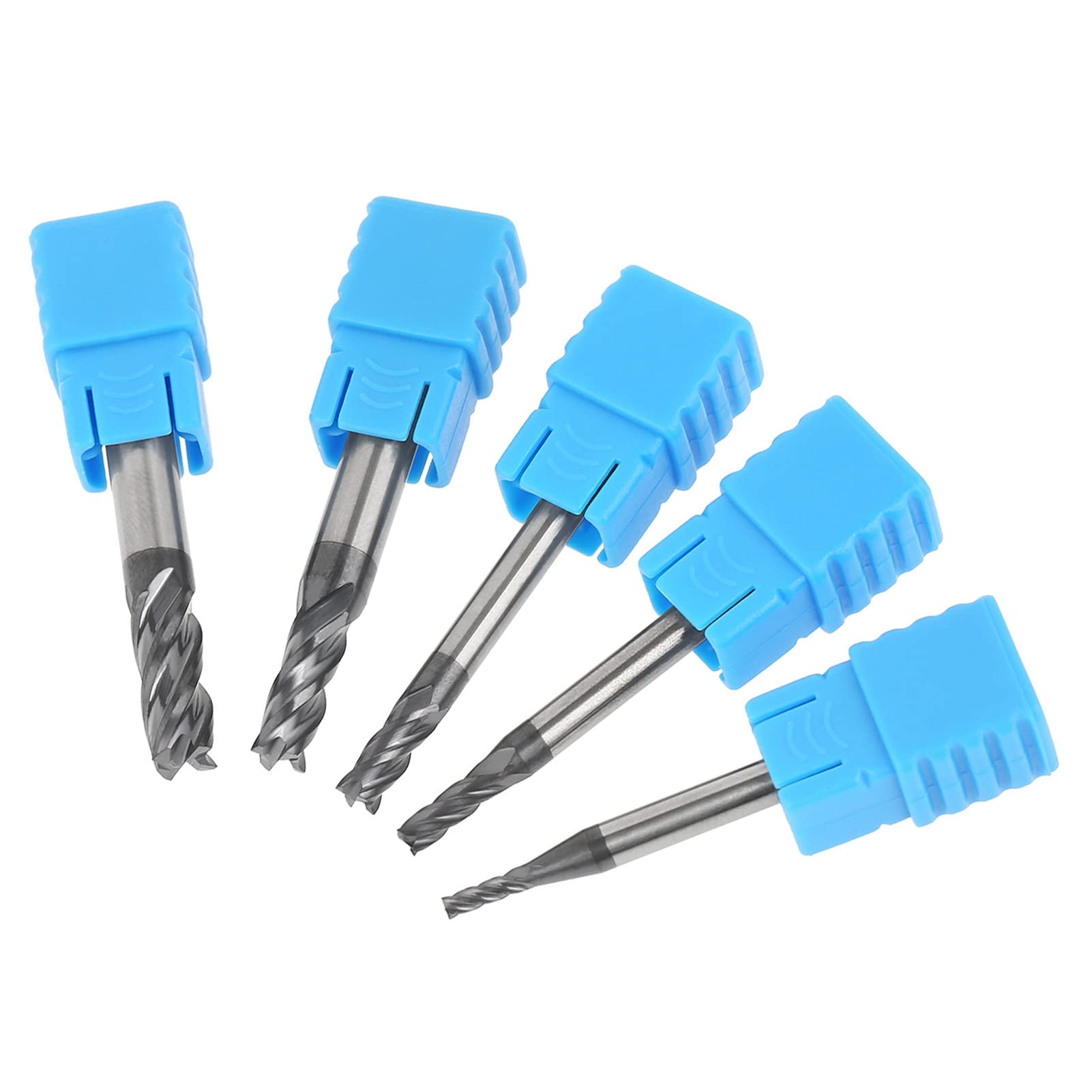 4-Flute Milling Cutter, 5pcs Tungsten Carbide Thread 4-Flute Milling Cutter Tool End Mill Set Tools Accessories
