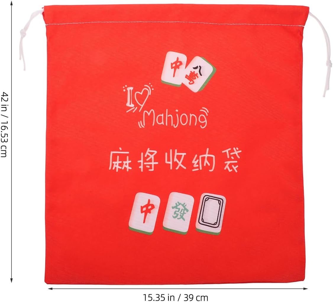 Portable Mahjong Storage Bag Drawstring Oxford Fabric Organizer Holder Lightweight Protective Pouch for Mahjong Tiles Game Night Tournament