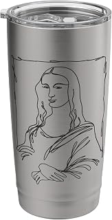 Trendy Monoline Mona Lisa Sketch Stainless Steel Insulated Tumbler
