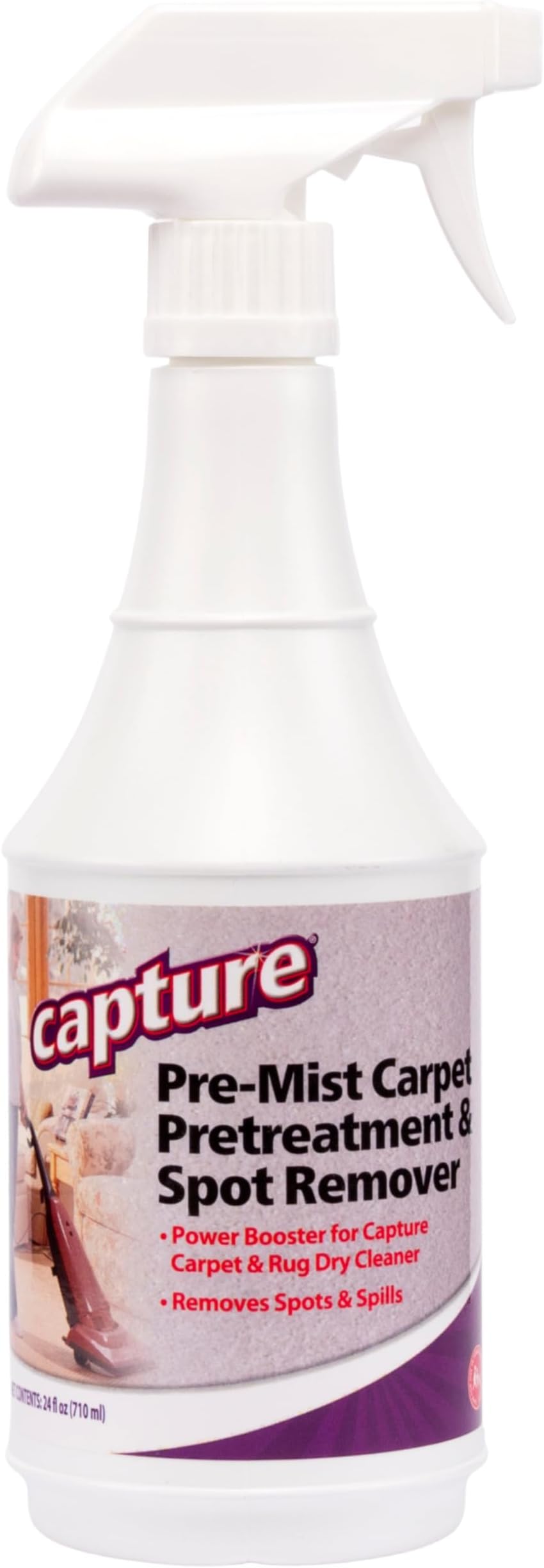 Capture Pre-Mist Soil Release for Carpet Dry Cleaner - Carpet Cleaning Pre Spray - Loosen Juice, Coffee & Wine Spill and Tough Rug Stains Eliminator - Multi-Purpose Cleaning Essentials (24oz)