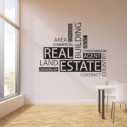 GADGETS WRAP Vinyl Real Estate Agency Word Agent Realtor Office Quote Lettering Wall Decal Decor Sticker, AG20-DRP-3114, Multicolour