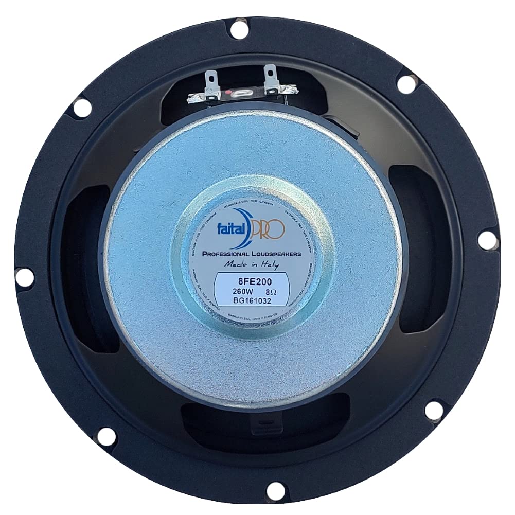 KIT SET PER FAITAL PRO 8FE200 8 ohm, 1 woofer altoparlante diffusore da 20 cm 200 mm 8" di diametro da 130 watt rms e 260 watt max per casa sensibilità 95 db, 1 pezzo