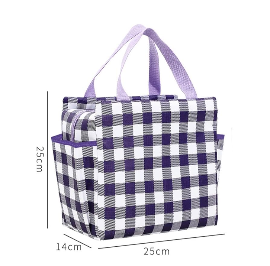 Amazon.co.jp: 保冷バッグ ギンガムチェック パープル