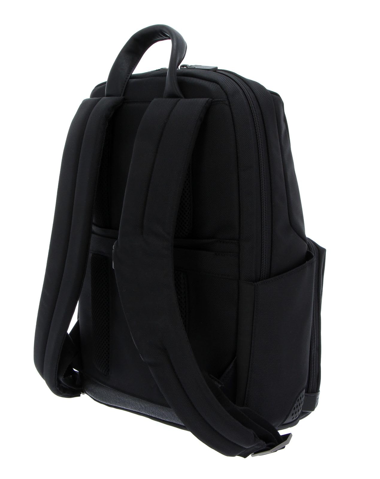 PIQUADRO Brief Zaino in pelle e tessuto porta PC 14" ad uno scompartoe schermatura RFID