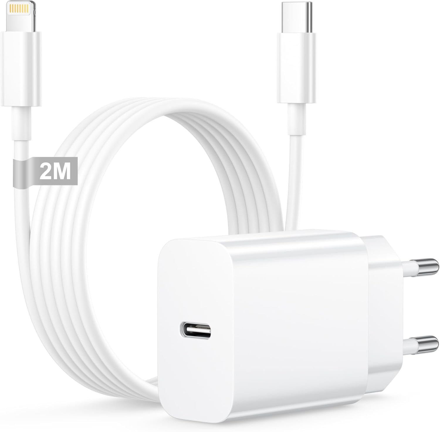 iPhone Charger Fast Charging with 2M Lightning Cable, 25W USB C Charger USB C Plug Fast Charging for iPhone 14 Pro Max/14 Plus/13 Pro/12 Mini/11/XR/X/8