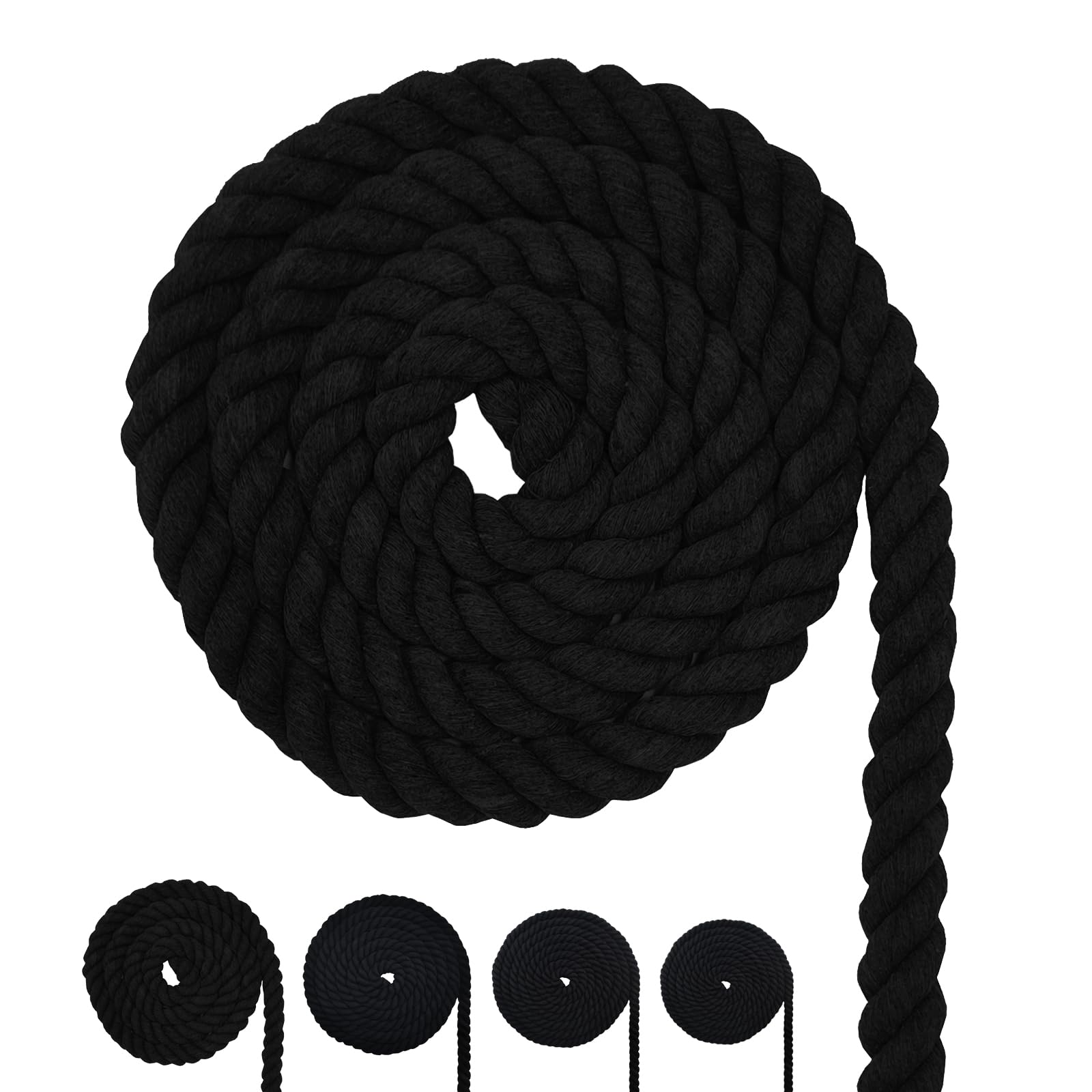 Cotton Rope, Black Cotton Cord, 3 Strand Twisted Macrame Cord (Beige, 10mm x 32 Feet) — Amazon image 8