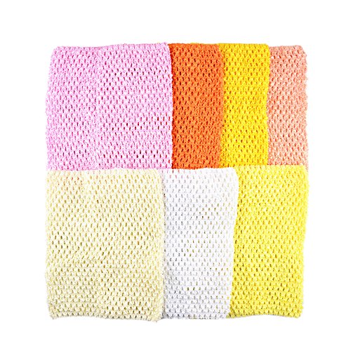 Aisila® Pack of 7 9 Inch Handmade Baby Girl Silk Crochet Tutu Tube Top Chest Wrap for Toddler Infants AID04
