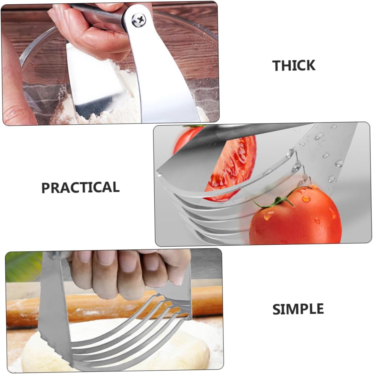 Stainless Steel Dough Cutter and Pastry Blender for Efficient Baking for Mixing Butter and Flour Essential Kitchen Tool for Home Chefs and Bakers